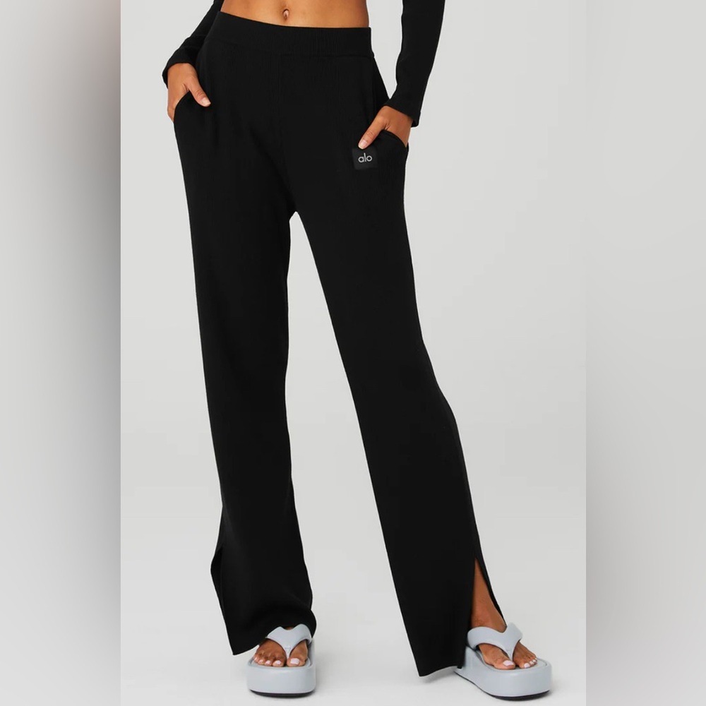 Knit High-Waist Salina Wide Leg Pants